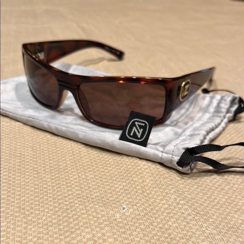 Von Zipper Tortoise Shell Sunglasses with Gold Accent.